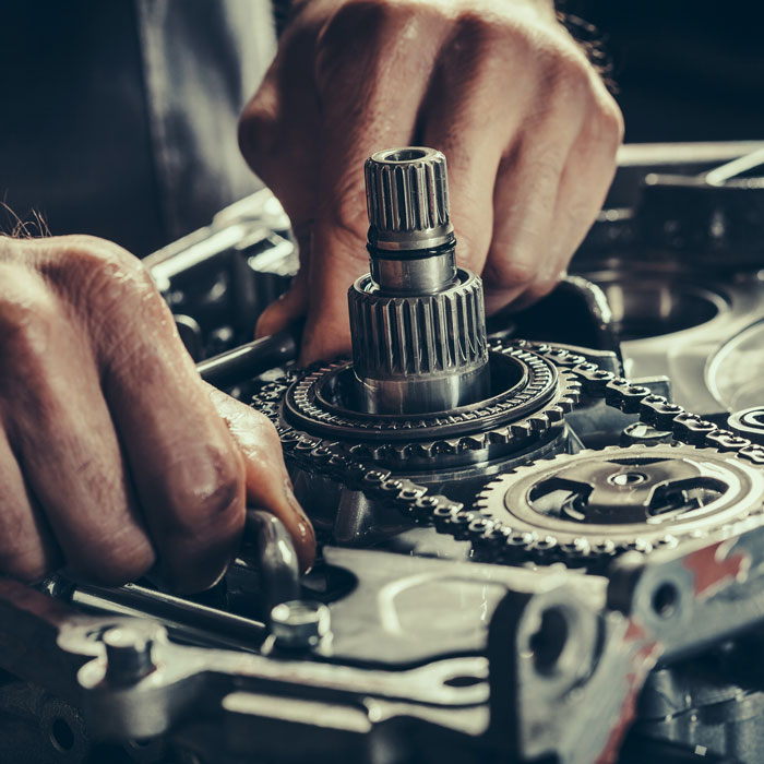 Continuously variable transmission gearbox repair closeup