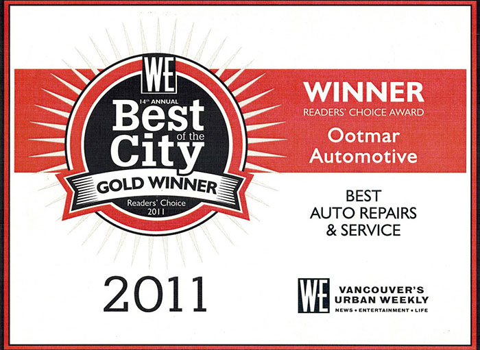 Best Auto Repairs and Service Winner 2011